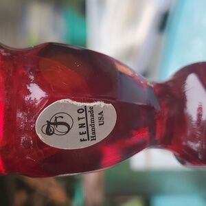 SOLD Fenton Red Glass Candlestick